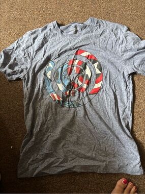 Joe Fresh Gray Tee with Red & Blue Target Shield Graphic